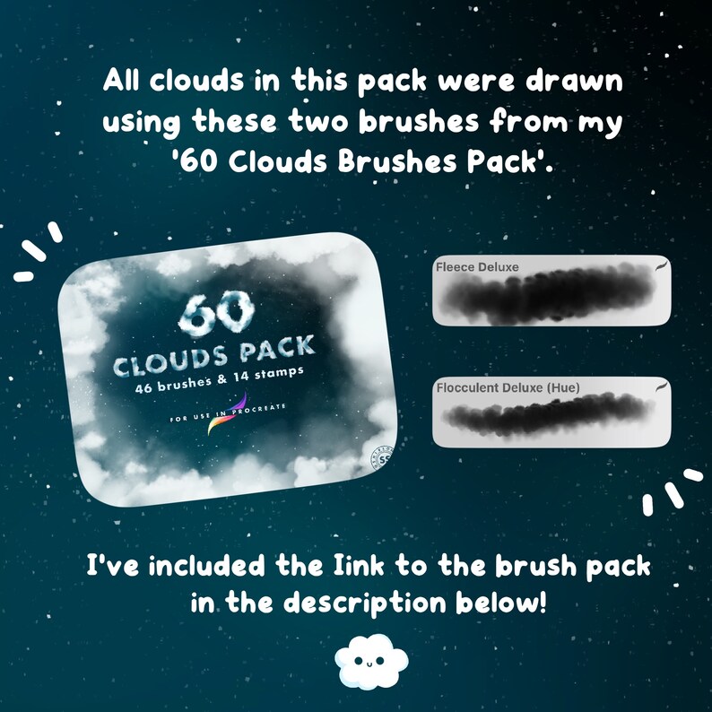 50 Fluffy Clouds Procreate Stamps - Etsy