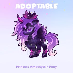 Adoptable Pony • MLP adopt / Fursona • PNG • Princess Amethyst Pony