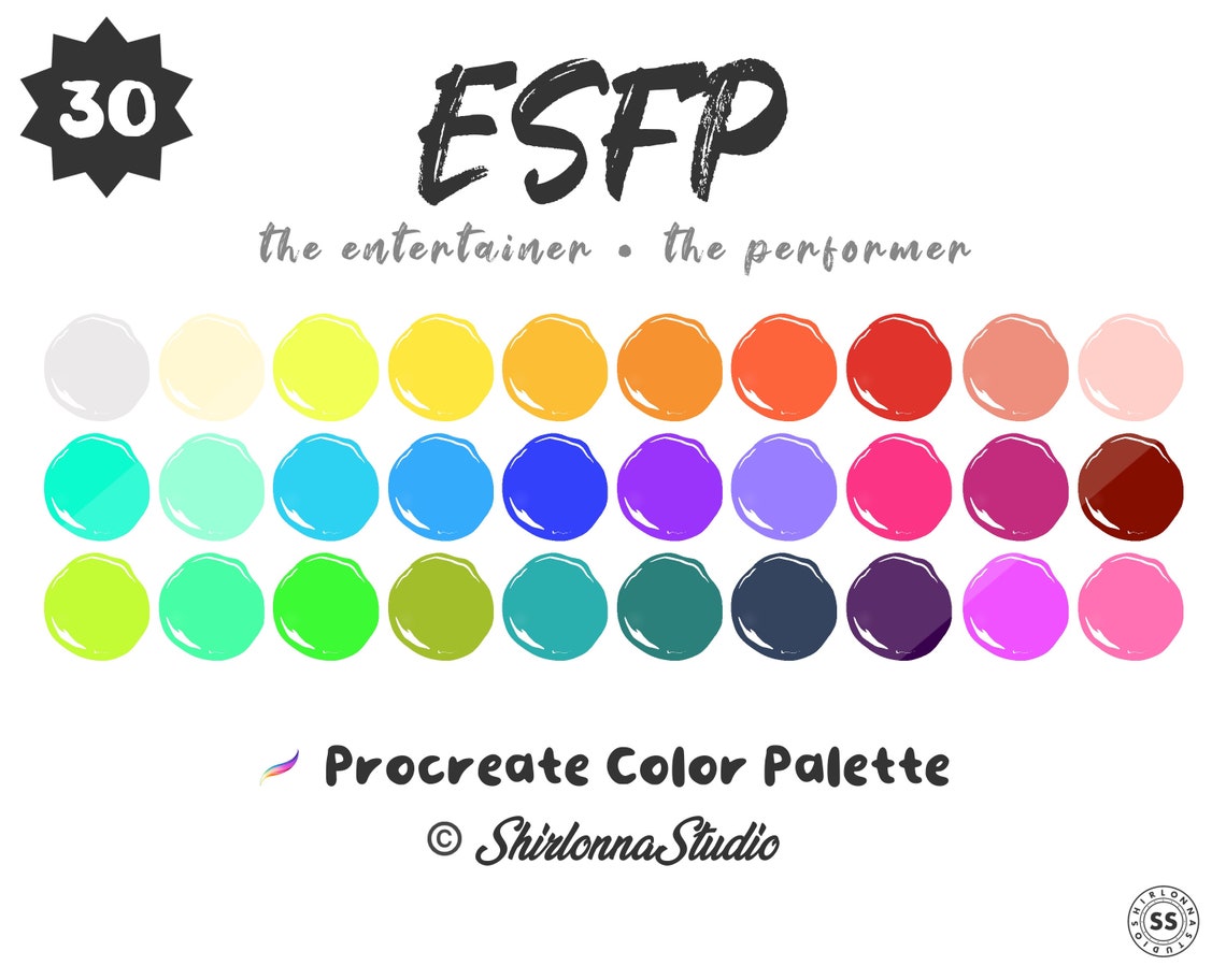 30 ESFP Procreate Color Palette | Etsy