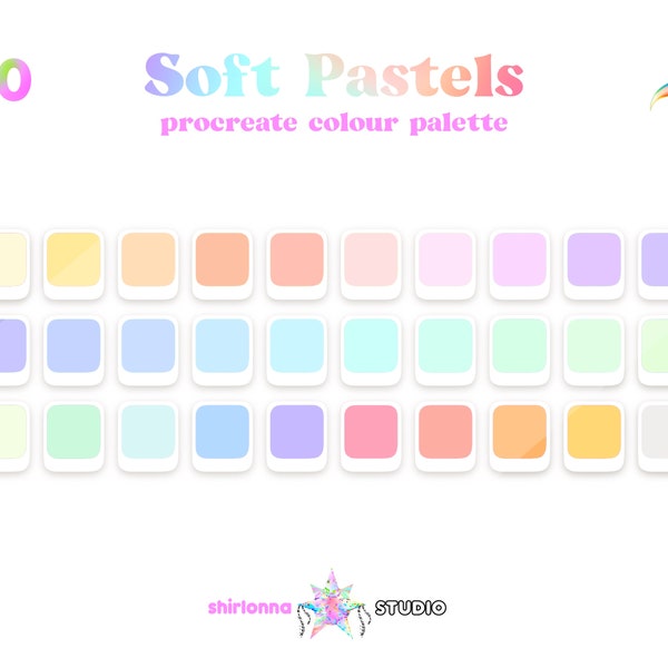 30 Soft Pastels Procreate Color Palette