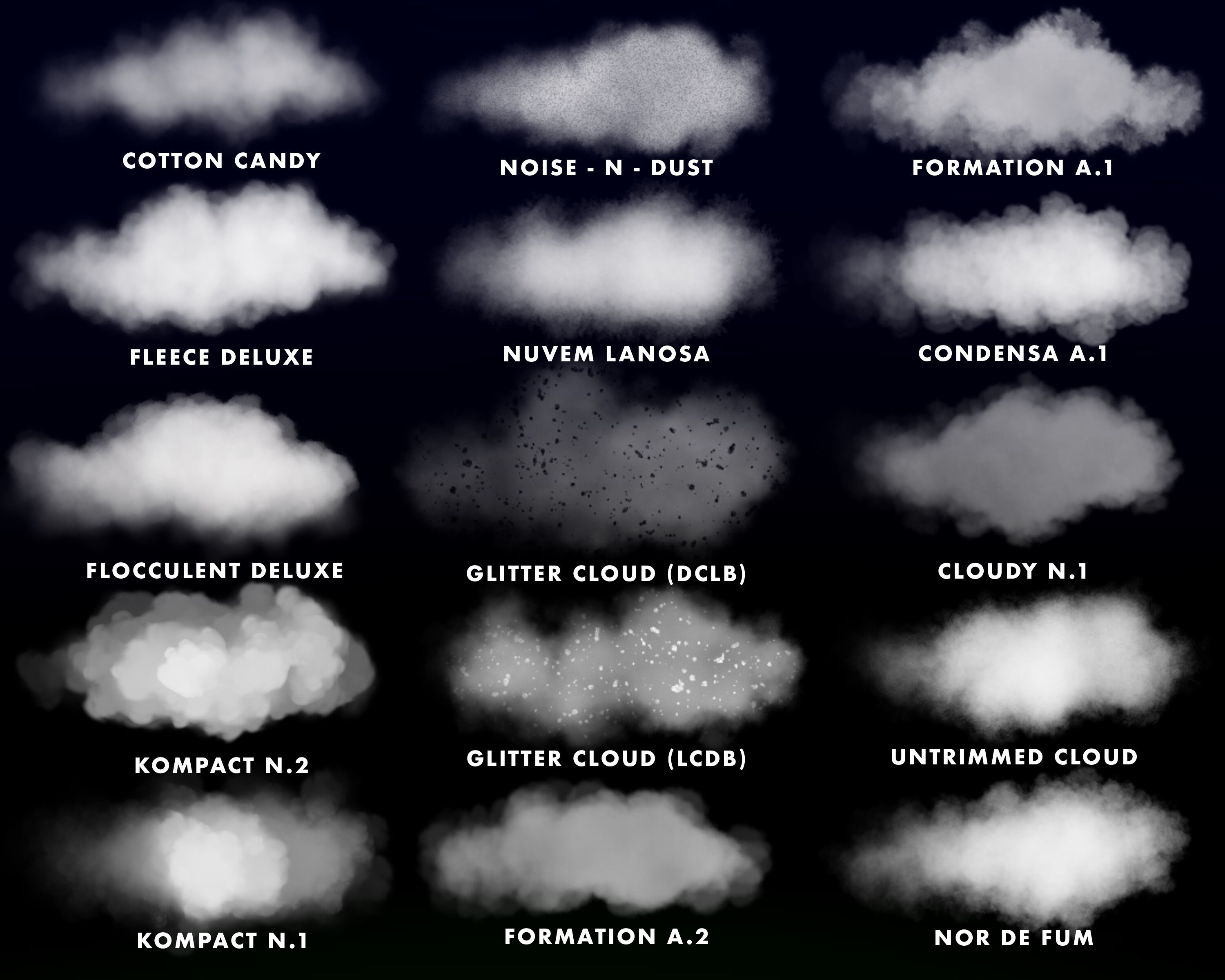 60 Clouds Pack Procreate Brushes & Stamps - Etsy