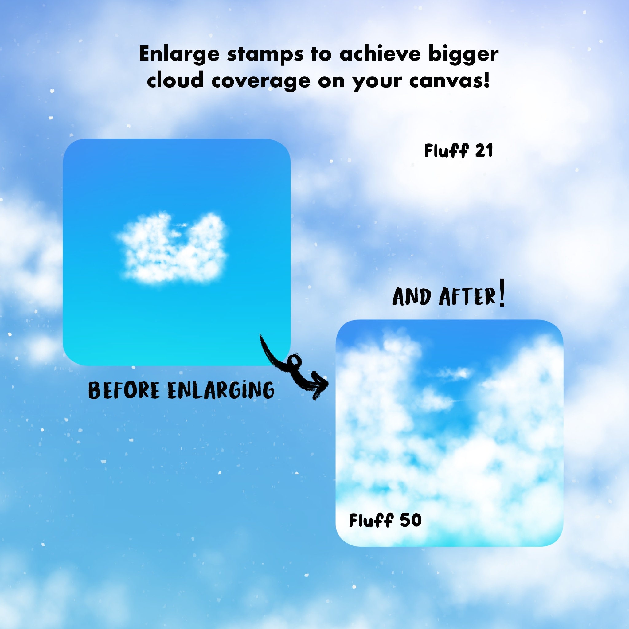 50 Fluffy Clouds Procreate Stamps - Etsy