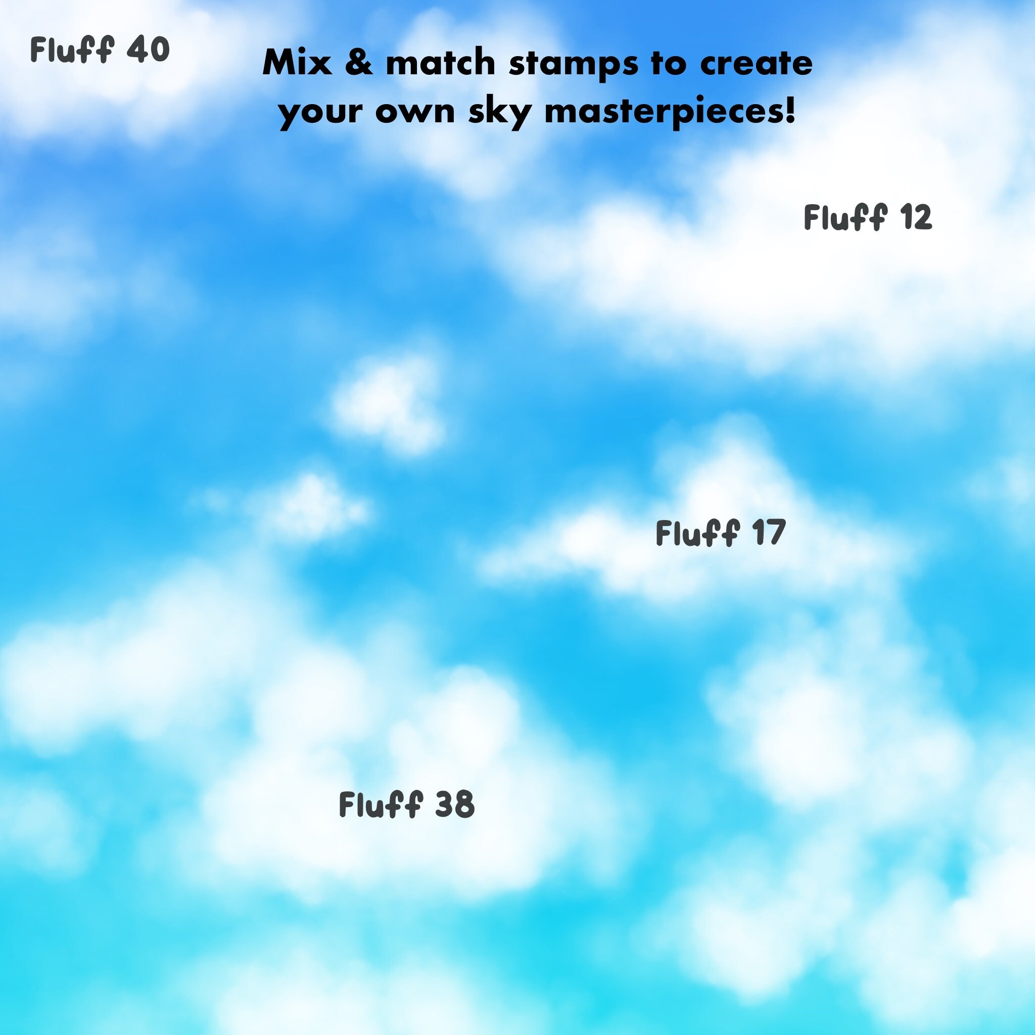 50 Fluffy Clouds Procreate Stamps - Etsy