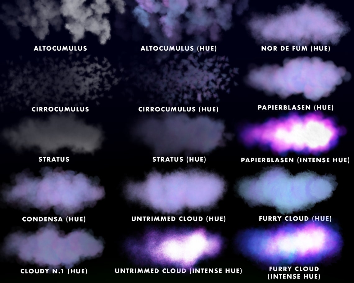 60 Clouds Pack Procreate Brushes & Stamps - Etsy