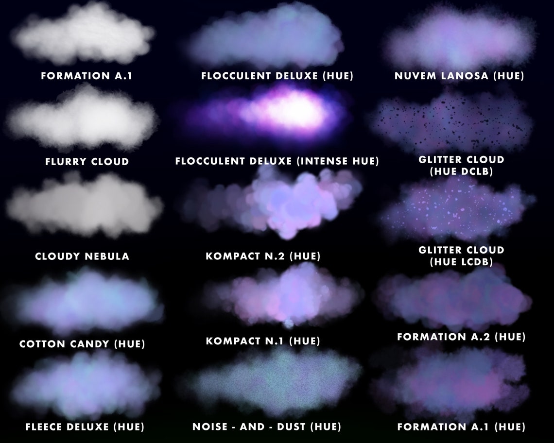 60 Clouds Pack Procreate Brushes & Stamps - Etsy