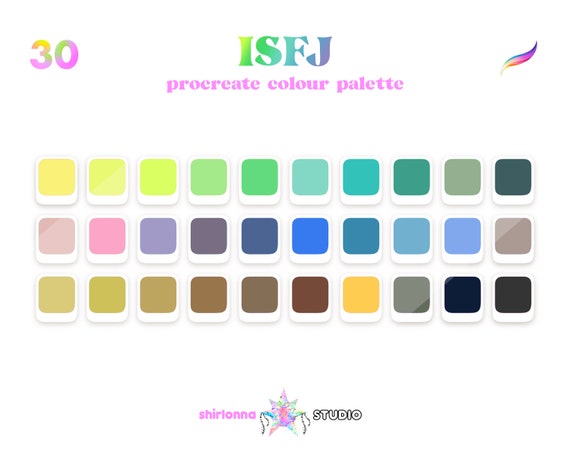 Isfj Procreate Color Palette Etsy Color Palette Cool Lettering Hot