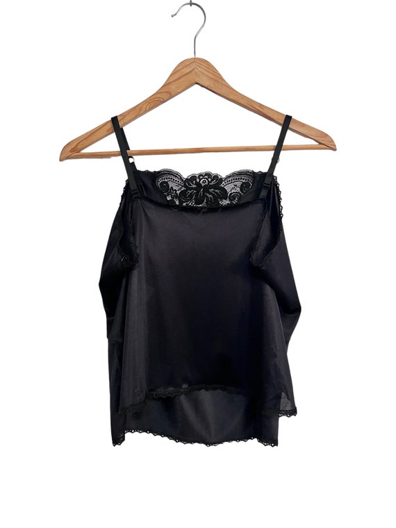 Camisole Vintage Bestform Noir Jacynthe Dentelle Peek-a-boo Taille 34 Antron III Nylon