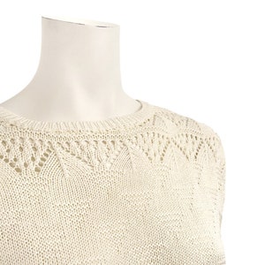 VINTAGE Woodwards Stricktop Creme Größe Klein