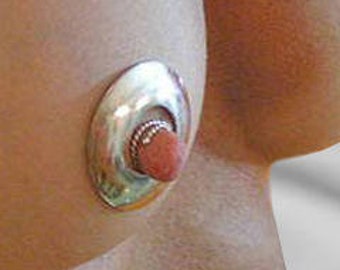 Bijoux de bouclier de mamelon - Conception non perçante - Bijoux corporels faits à la main en argent - Toute femme peut porter ces beaux boucliers de mamelon en cercle.