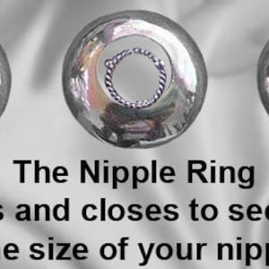 Nipple Shield Jewellery Non Piercing Design Hand Made Body Jewelry in Silver Any woman can wear these beautiful circle nipple shields. image 3