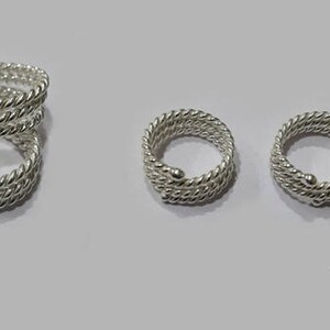 Triple Nipple Rings Non Piercing Handmade Twisted, Solid or Braided Silver Sold in Pairs Body Jewelry for women with large nipples. image 4