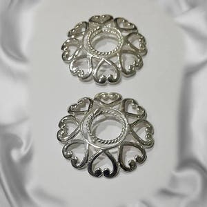 Non Piercing Nipple Shields Any woman can wear this jewelry Hand Made in Solid Silver 8 love hearts surround adjustable nipple rings. image 3