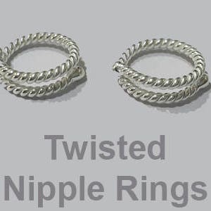 Non Piercing Nipple Ring Jewellery Handmade in Solid Silver Beautiful Body Jewelry any woman can wear Braided, Twisted or Solid Style image 4