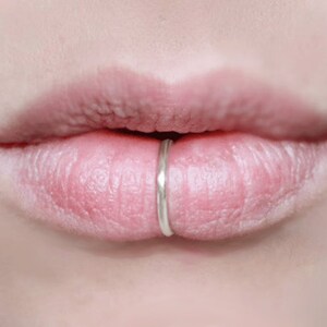 Lip Rings Solid Silver Sits comfortably in mouth Looks like a real piercing Single or Double Body Jewellery in real silver & gold. image 4