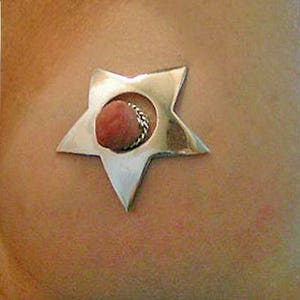 Nipple Shield Jewellery Non Piercing Design Hand Made Body Jewelry in Silver Any woman can wear these stunning star nipple shields. image 2