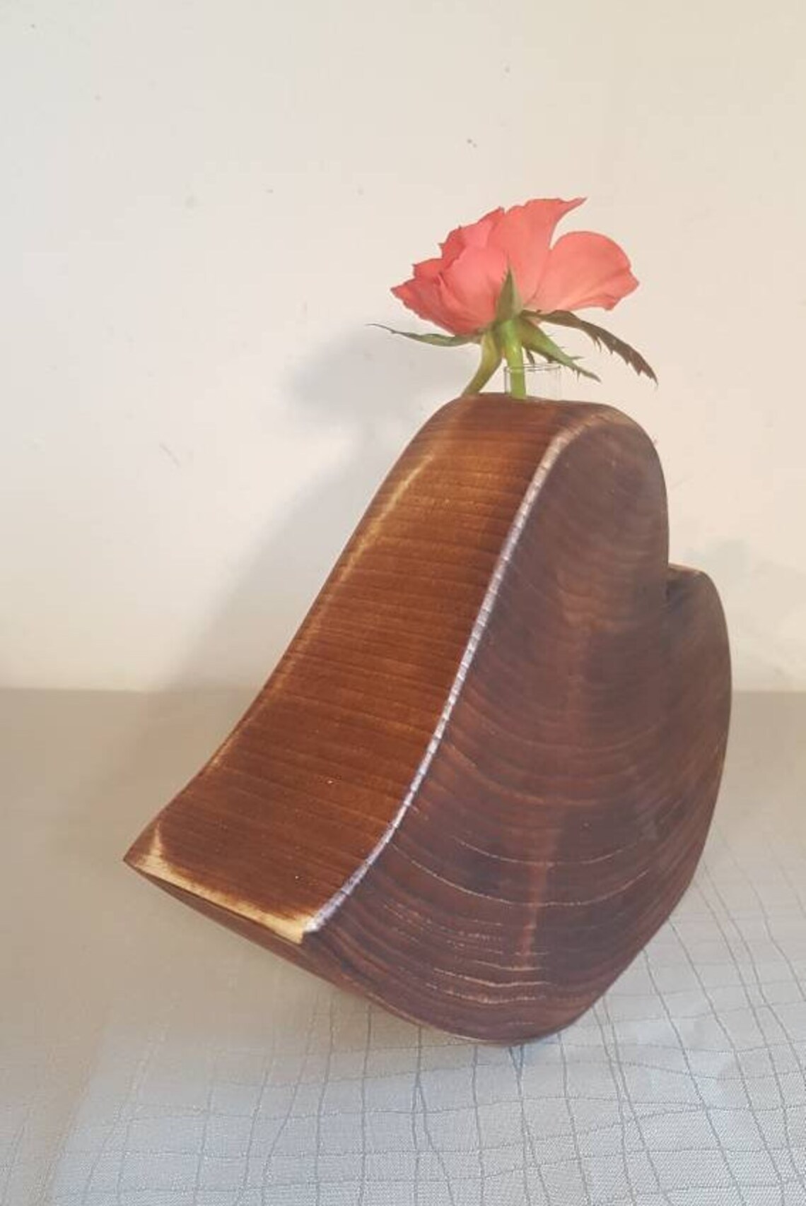 Wooden Vase Wooden Heart Vase Decoration Table Decoration Etsy