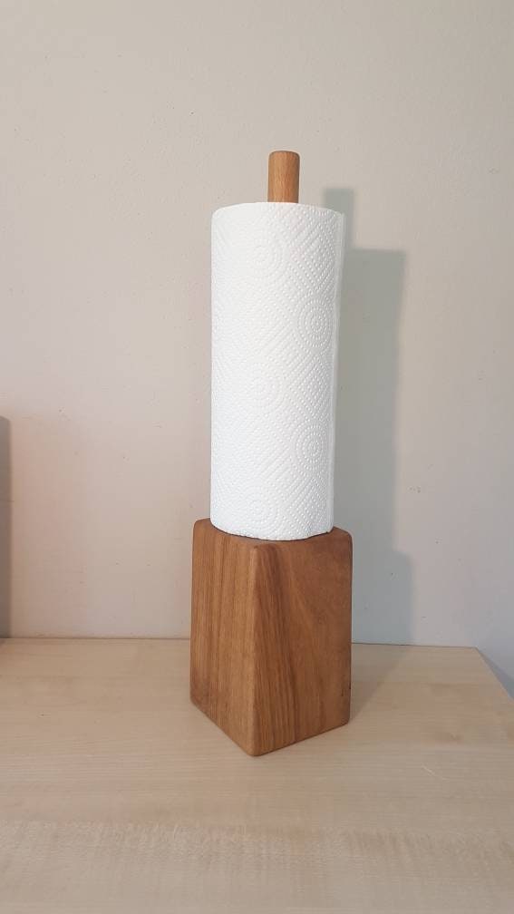 Rollenhalter Küchenrollenhalter Ständer für Küchenrolle Holz Handarbeit Unikat Deko