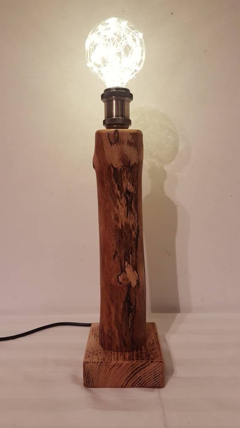 Tischlampe Stehlampe Deko Baumstamm Eiche Holz Handarbeit | Etsy