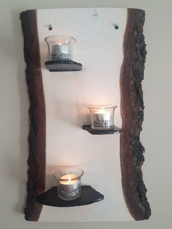 Noble White Wall Decoration Candle Holder Wall Shelf Wood Etsy
