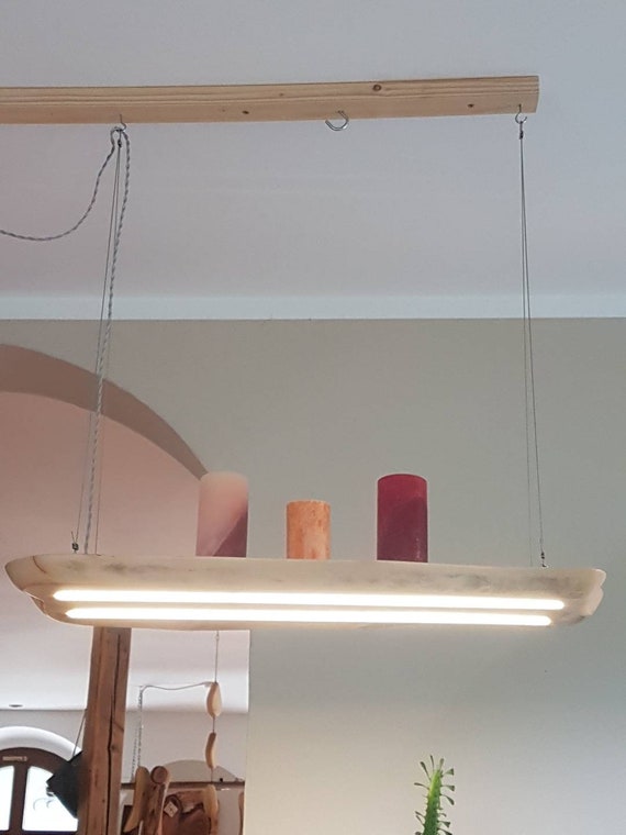 Ceiling Lamp With Led Strip Ceiling Lamp In Maple Wood Handmade Unique 78 Cm 1200 Lumens