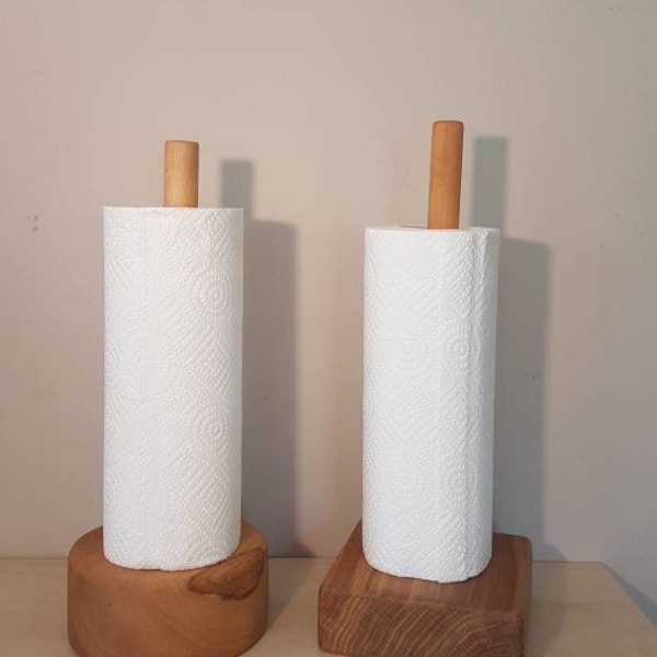 Rollenhalter Küchenrollenhalter Ständer für Küchenrolle Holz Handarbeit Unikat Deko