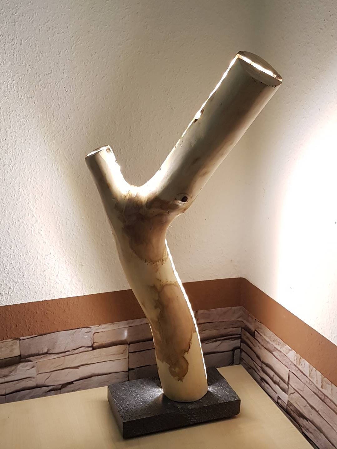 Designer Dekolampe Stehlampe Baumstamm verzweigt Massiv Holz | Etsy