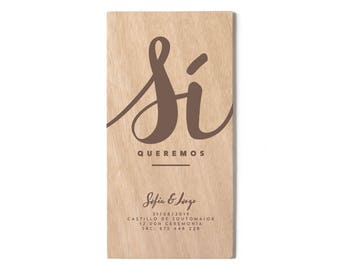 Screen Printed Wooden Invitation Model "If We Want"