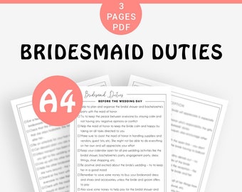 maid of honour to do list