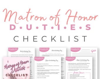 Matron of Honor Duties Checklist, matron of honor planner, matron of honor wedding planner, matron of honor gift, matron of honor proposal