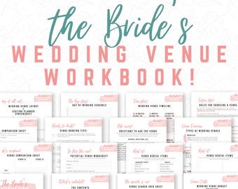 Bride's Wedding Venue Planner Workbook / Wedding Planner Printable / Wedding Venue Checklist / Wedding Printables / Wedding Binder Template