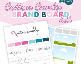 COTTON CANDY Brand Board Kit | Mood Board Canva Templates (Digital Download) ToekzieDigital
