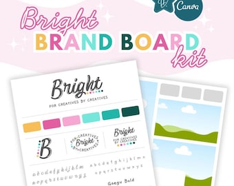 BRIGHT Brand Board Kit | Mood Board Canva Templates (Digital Download) ToekzieDigital