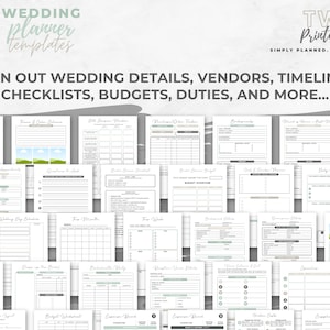 Wedding Template Bundle, Wedding Planner Template Canva, Wedding Planner Printable, Wedding Templates Canva, Event Planner, Wedding Binder image 3