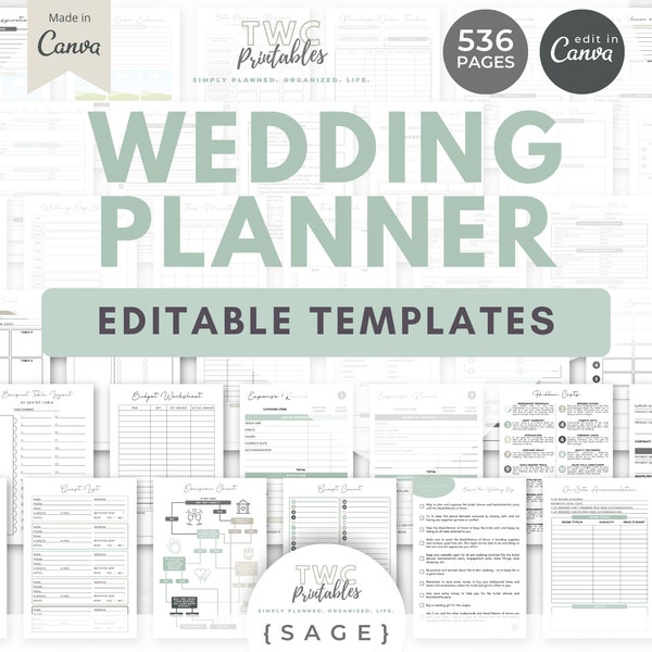 Wedding Planner Printable - Etsy