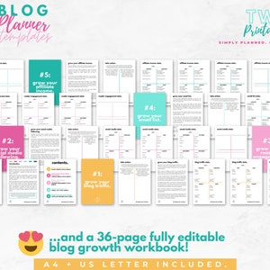 These Blog Planner Canva Templates will help you manage your blog like a pro! Use these Blogging Planner Templates to create a Blog Content Calendar. Learn Blogging How To by using this planner along with other blogging research.