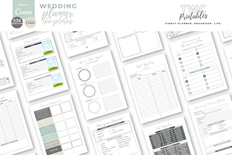 Wedding Template Bundle, Wedding Planner Template Canva, Wedding Planner Printable, Wedding Templates Canva, Event Planner, Wedding Binder image 4