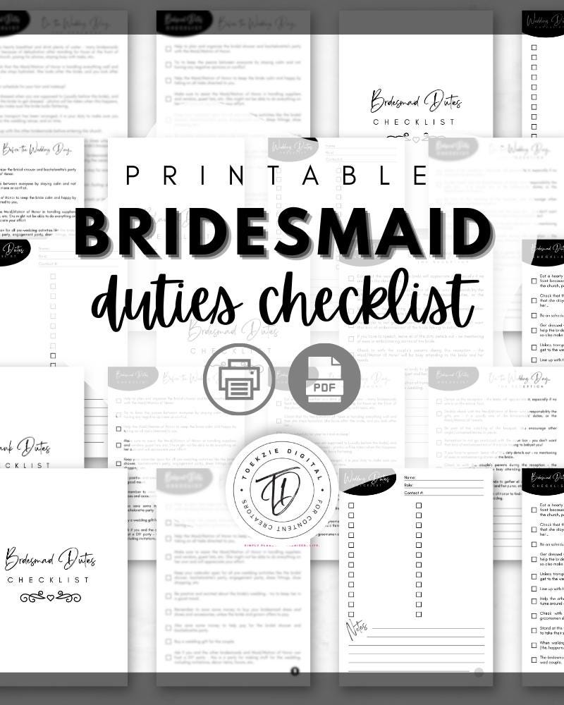Essential Bridesmaid Duties Checklist