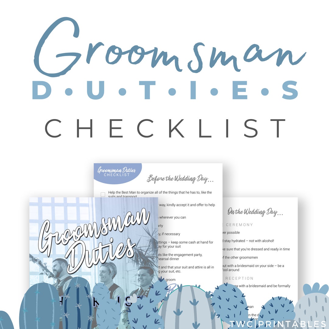 Groomsman Duties Checklist Groomsman Ideas Groomsman - Etsy