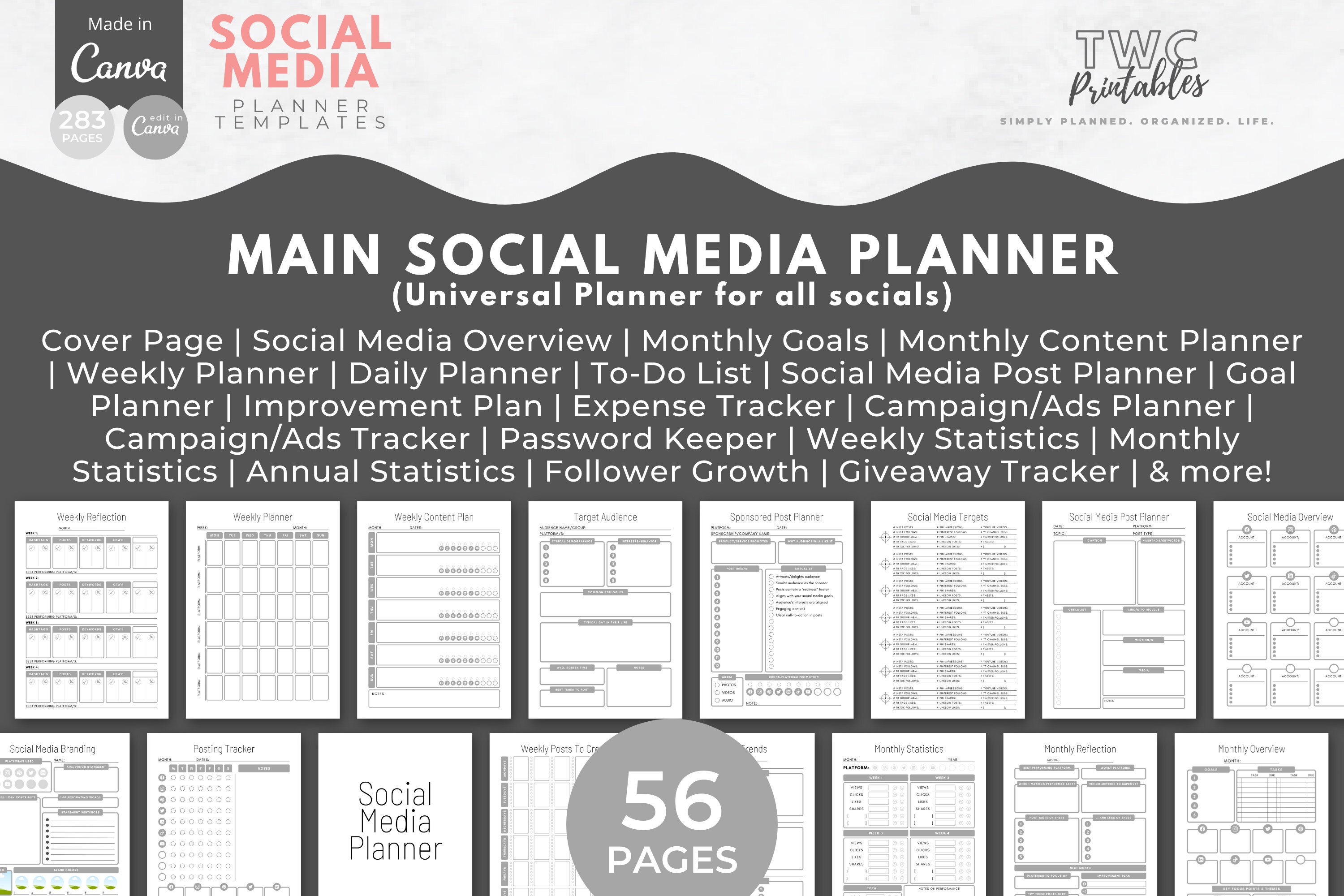 Social Media Marketing Plan Templates For Canva Social Media 