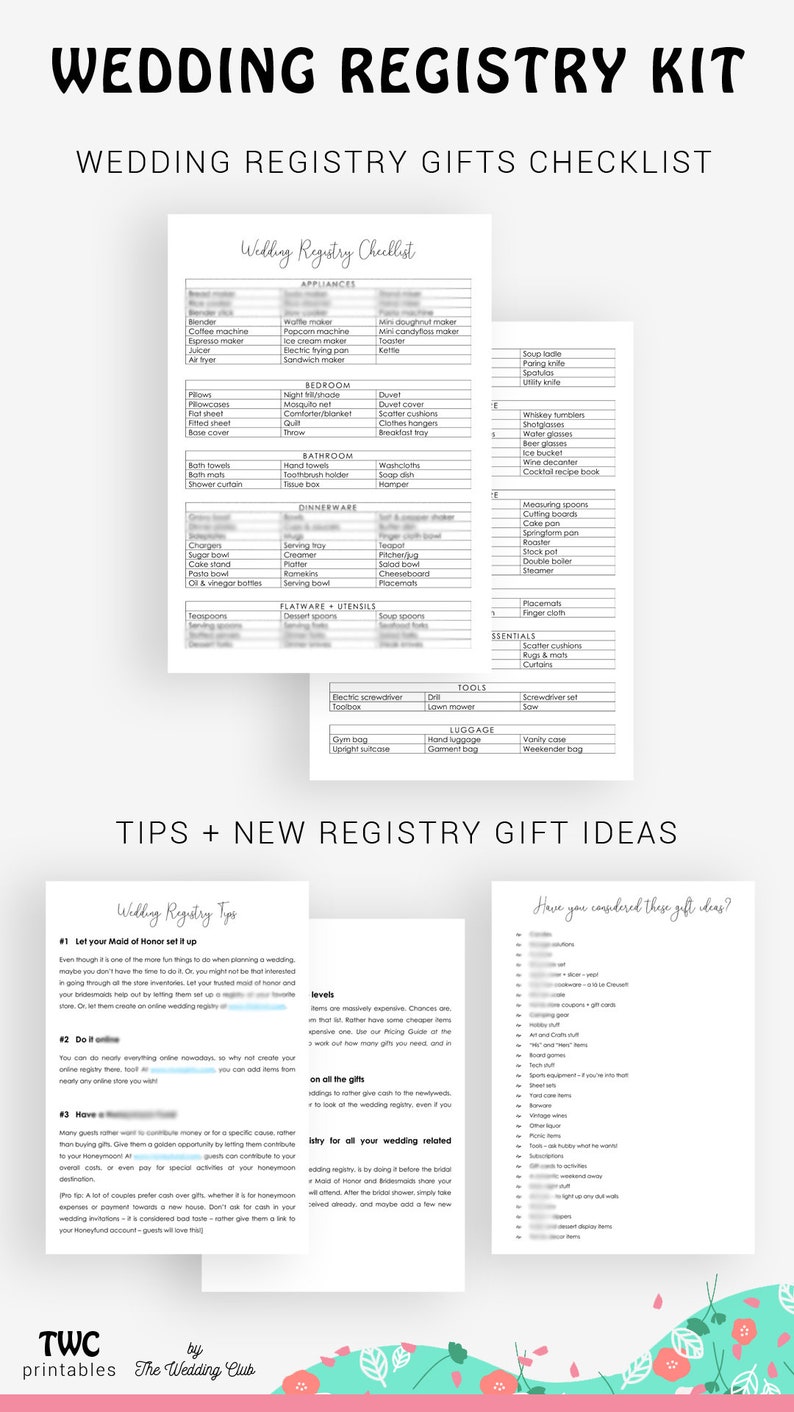 Wedding registry kit wedding gift registry wedding Etsy