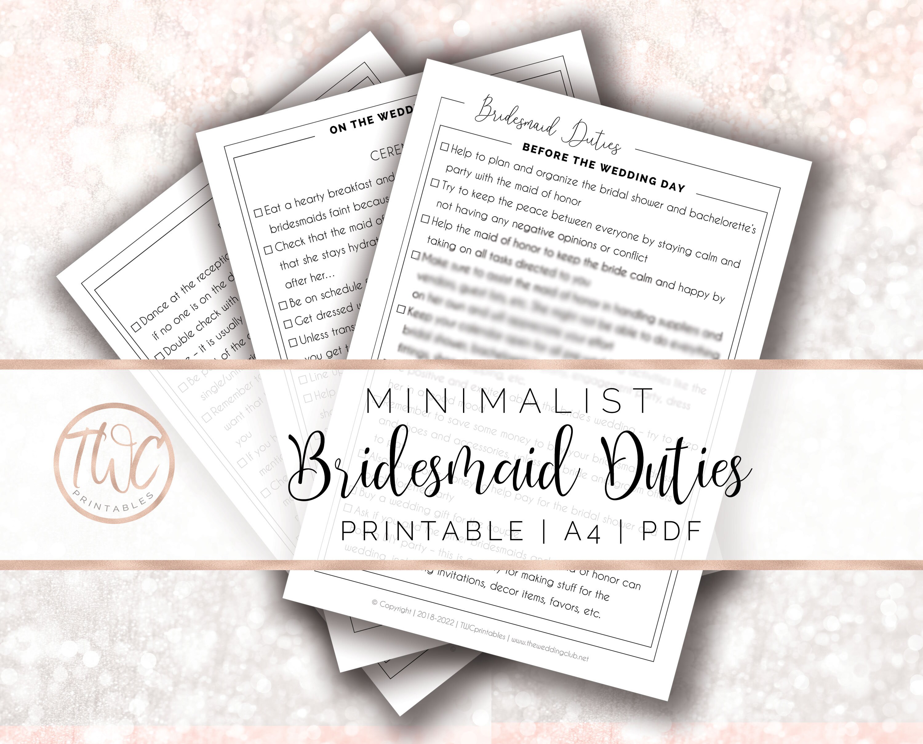 Bridesmaid duties bridesmaid list of duties bridesmaid Etsy
