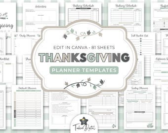 SAGE Thanksgiving Planner Templates | Canva Editable, 81 Pages (Digital Download)