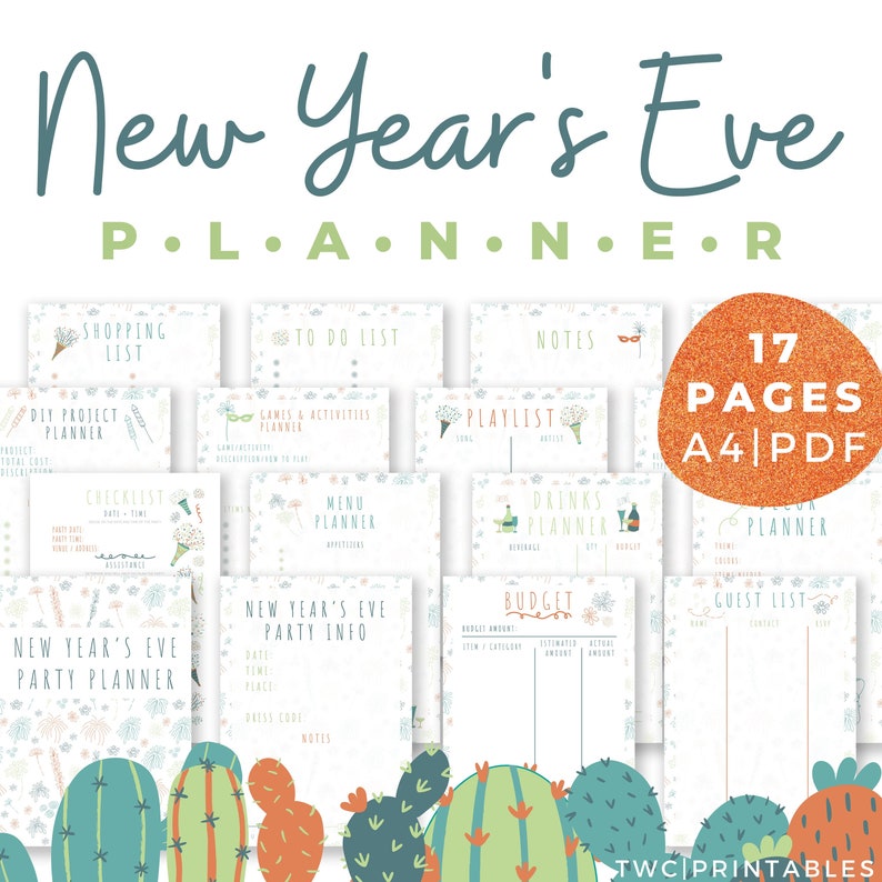 New Years Eve 2021 Printable Party Planner / new years planner Etsy