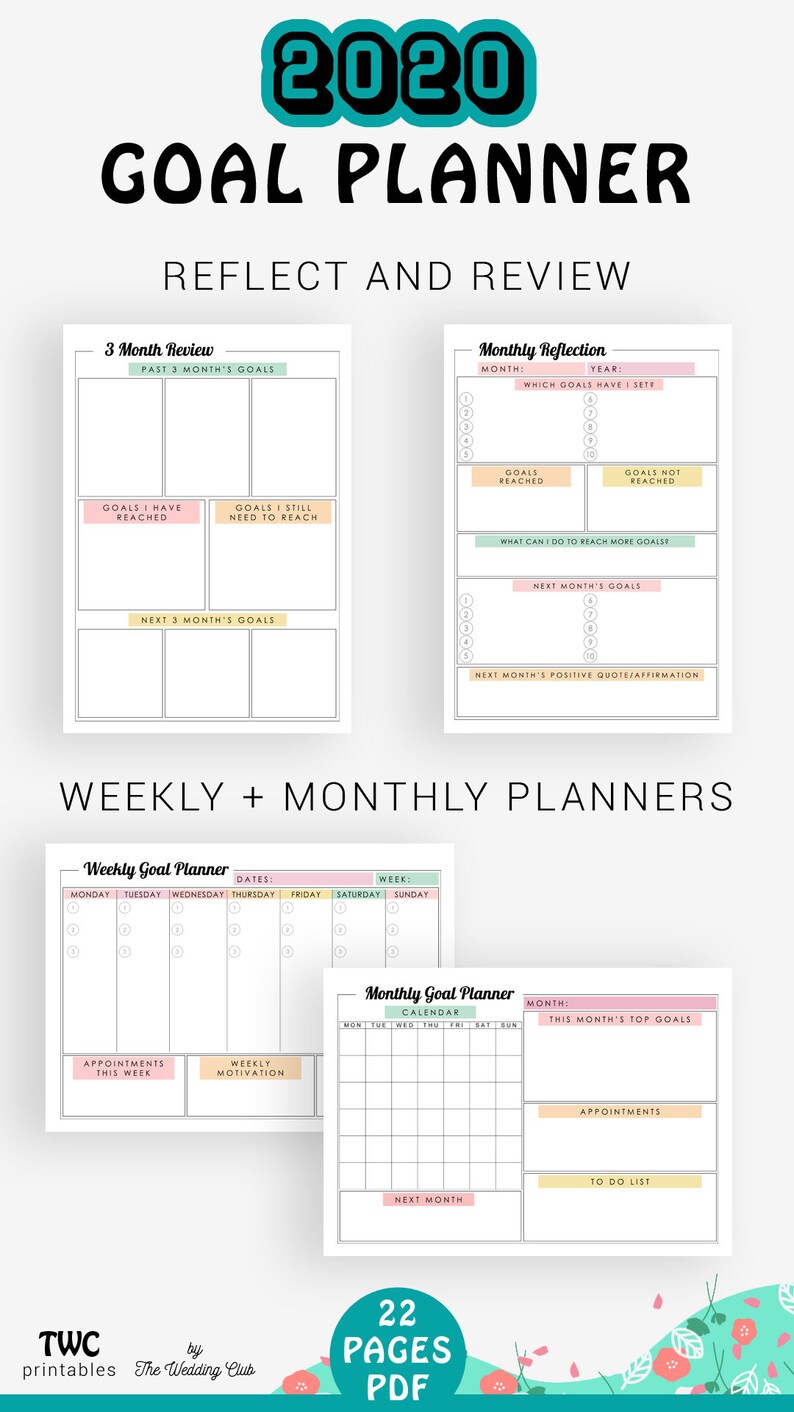 Printable Goal Planner 2021 Goal Setting Planner Printable Etsy