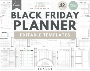 Black Friday Planner Canva Template, Sales Planner, Sales and Marketing templates, Sales and Goal tracker, Business Tracker, Canva Planner