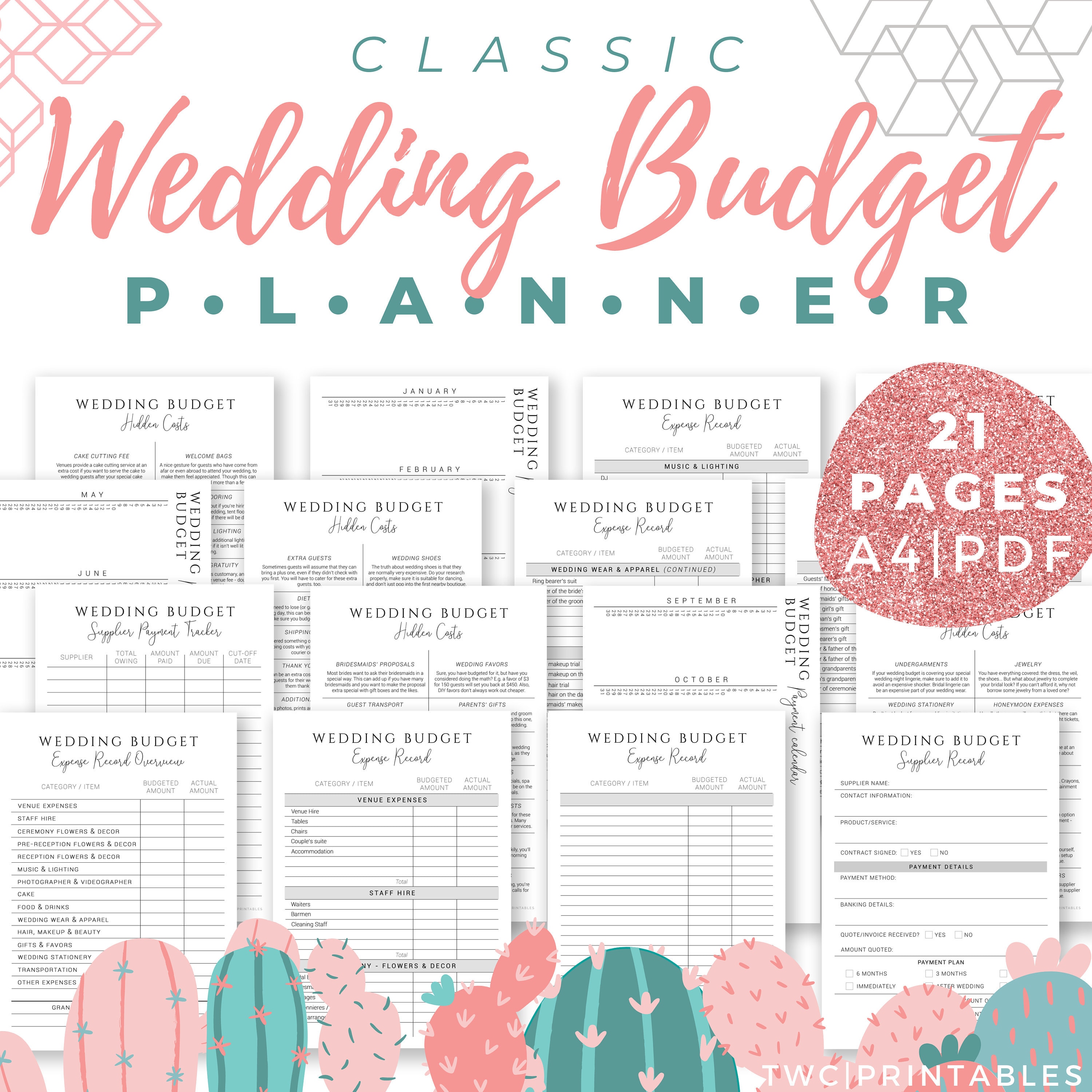Wedding Budget Planner and Tracker updated Version Wedding Budget Planner,  Wedding Planning Printable, Wedding Budget Template Printable 