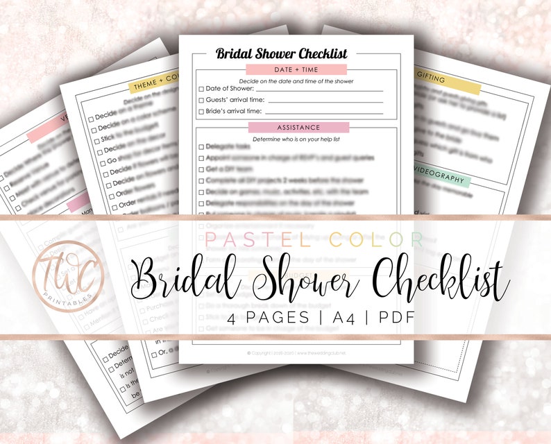 Bridal Shower Checklist Wedding Printable Binder Image 0