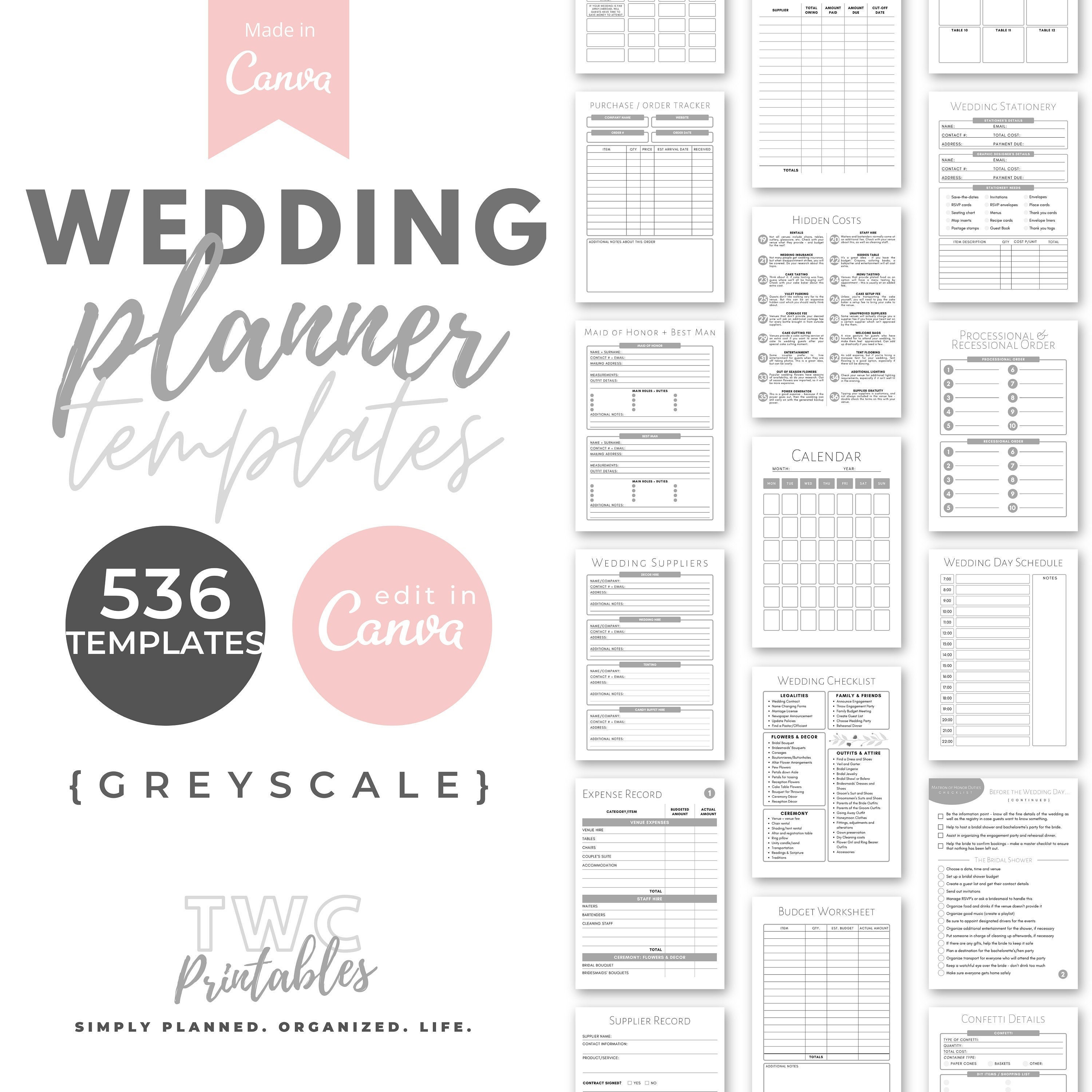 Canva Template Wedding Planner Wedding Planner Binder Etsy Canva Template Wedding Planner Wedding Planner Binder Etsy