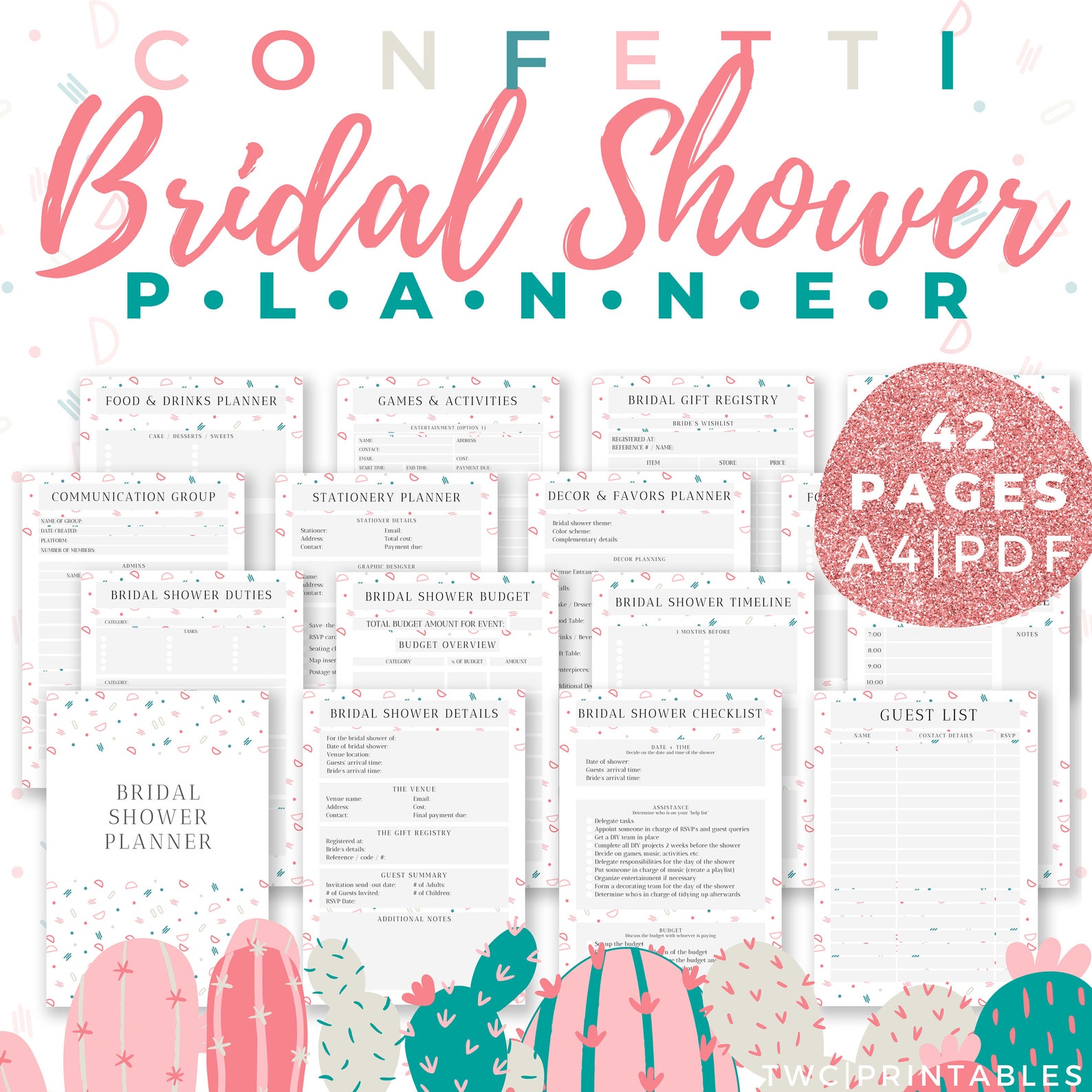 Bridal Shower Planner bridal shower printables printable Etsy