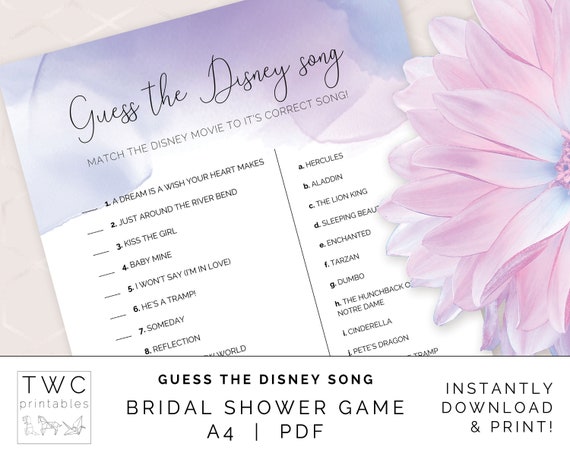 Pink Wager the Track printable bridal shower sport picture about Guess the Disney Movie Song Printable called Red Bet the Tune printable bridal shower recreation